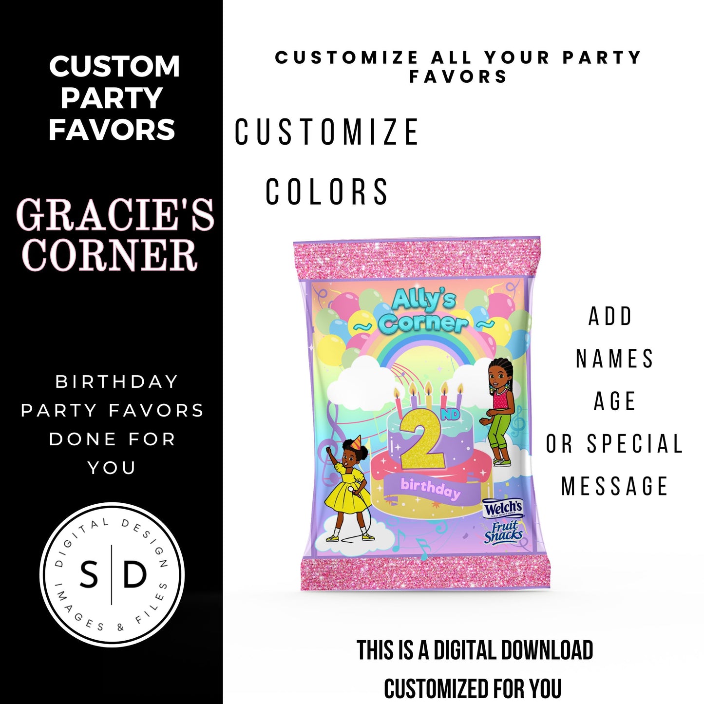 Gracie's Corner Birthday Party Favors DFY