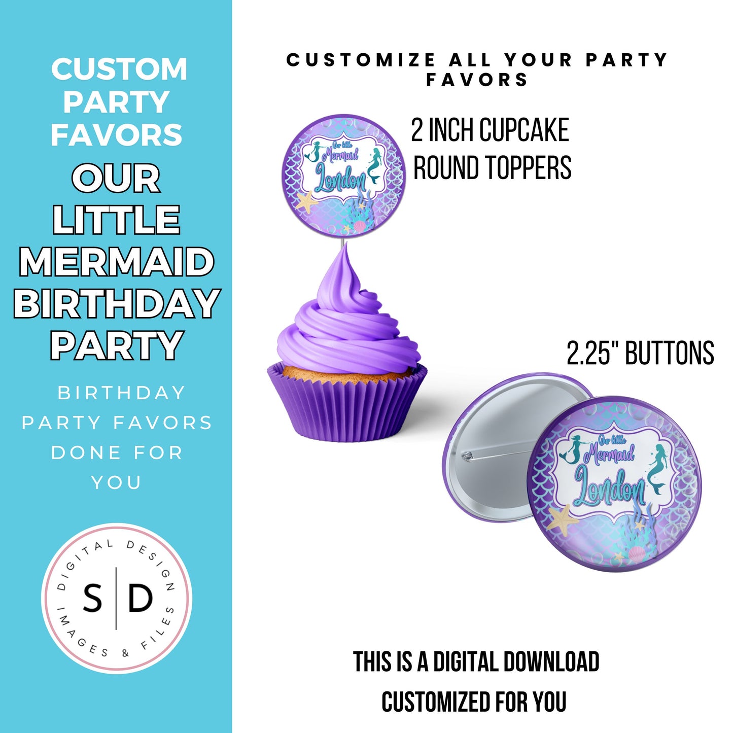 Our Little Mermaid Birthday Party Favors DFY