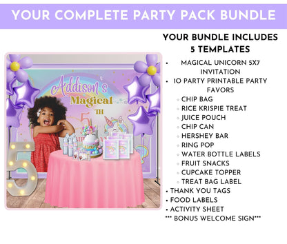 Magical Unicorn Complete Birthday Party Pack