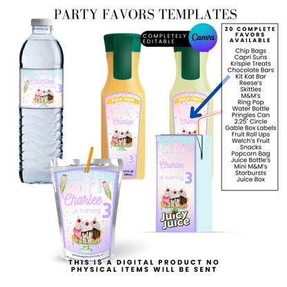 Here's The Scoop Ice Cream PartyParty Favor Templates Bundle