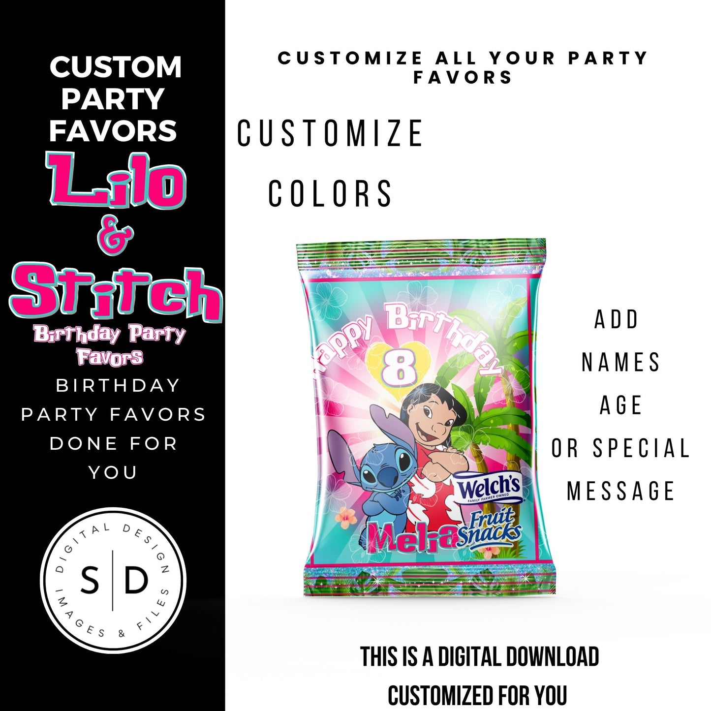 Lilo & Stitch Birthday Party DFY Favor Bundle