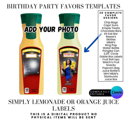 Hollywood Red Carpet Birthday Party Favors Templates Bundle