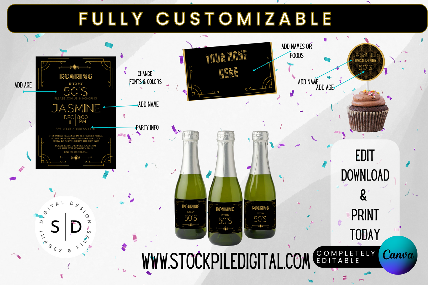 Roaring 20's Birthday Party Pack
