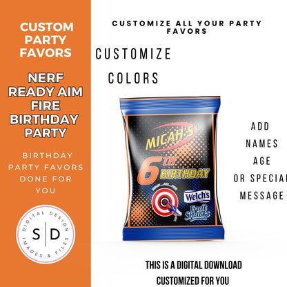 Nerf Ready Aim Fire Birthday Party Favors DFY