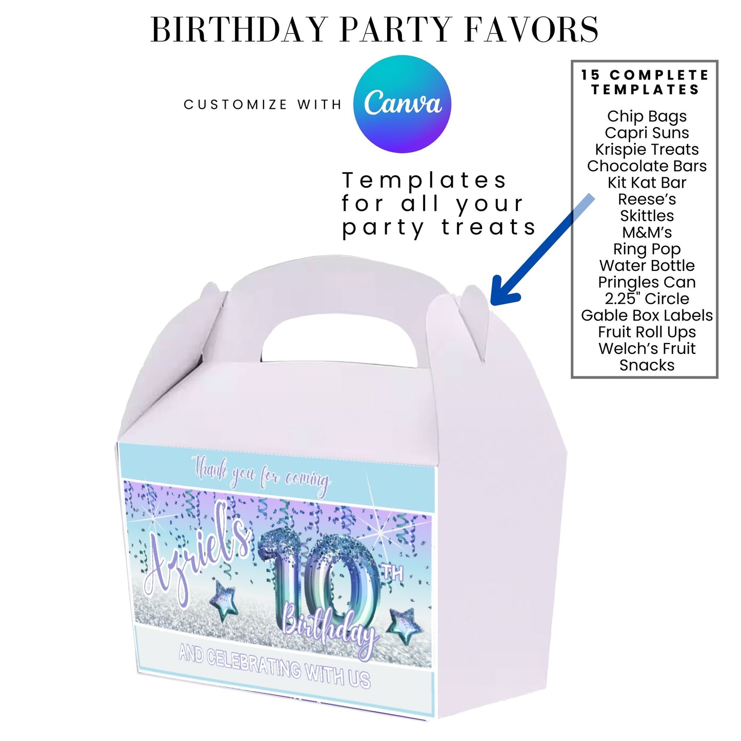 Ocean Foils Birthday Party Favor Templates Bundle