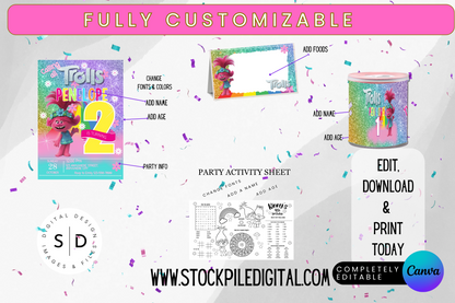 Trolls Birthday Party Pack