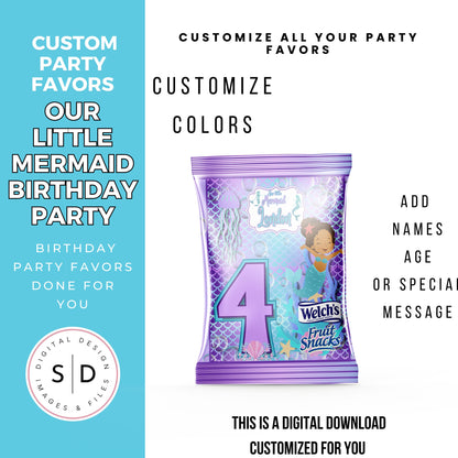 Our Little Mermaid Birthday Party Favors DFY