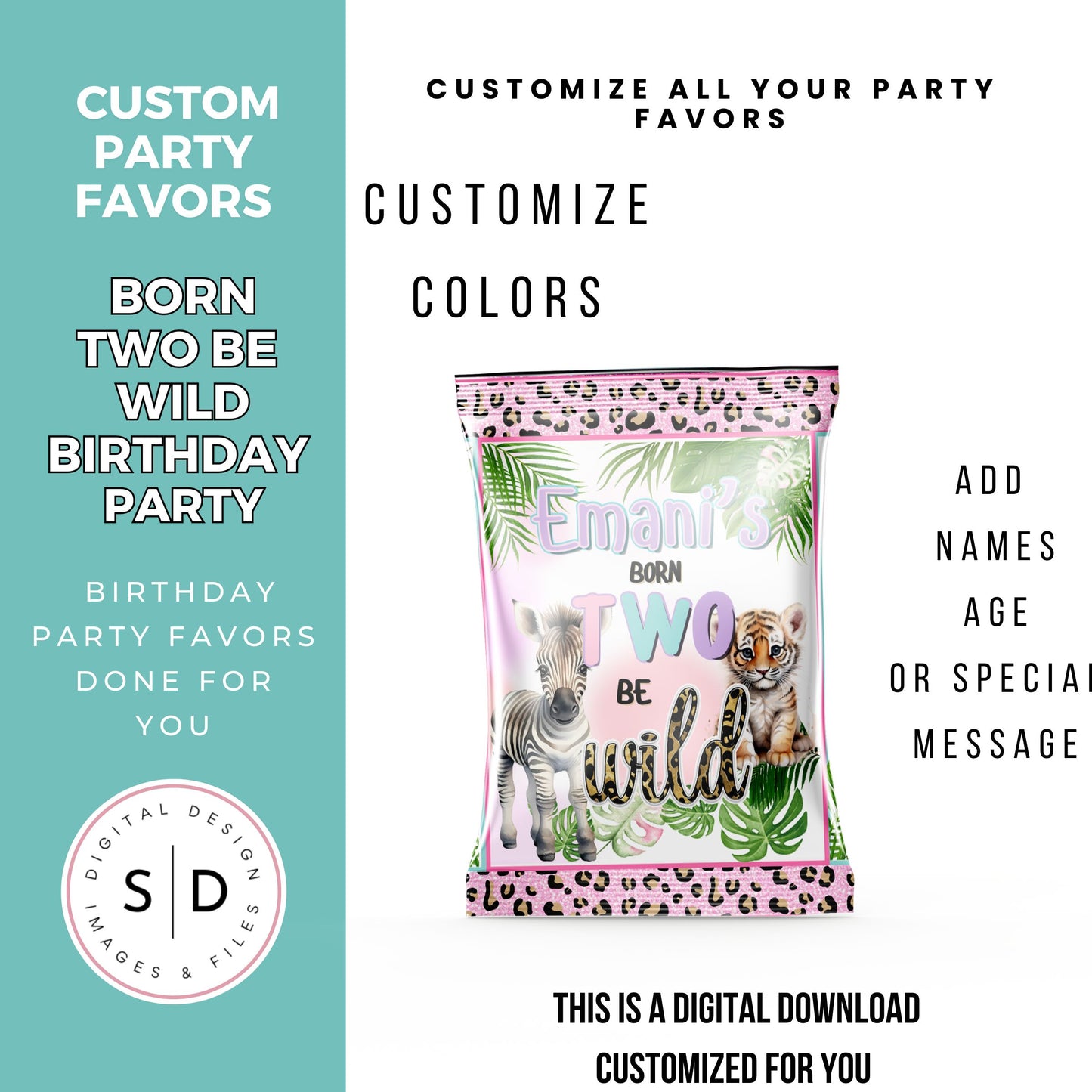 Born Two Be Wild Jungle Safari Birthday Party Favors DFY