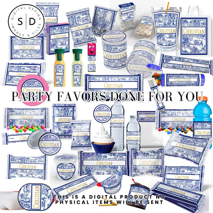 Classic Toile De Juoy Blue Party Printable Favor Designs DFY