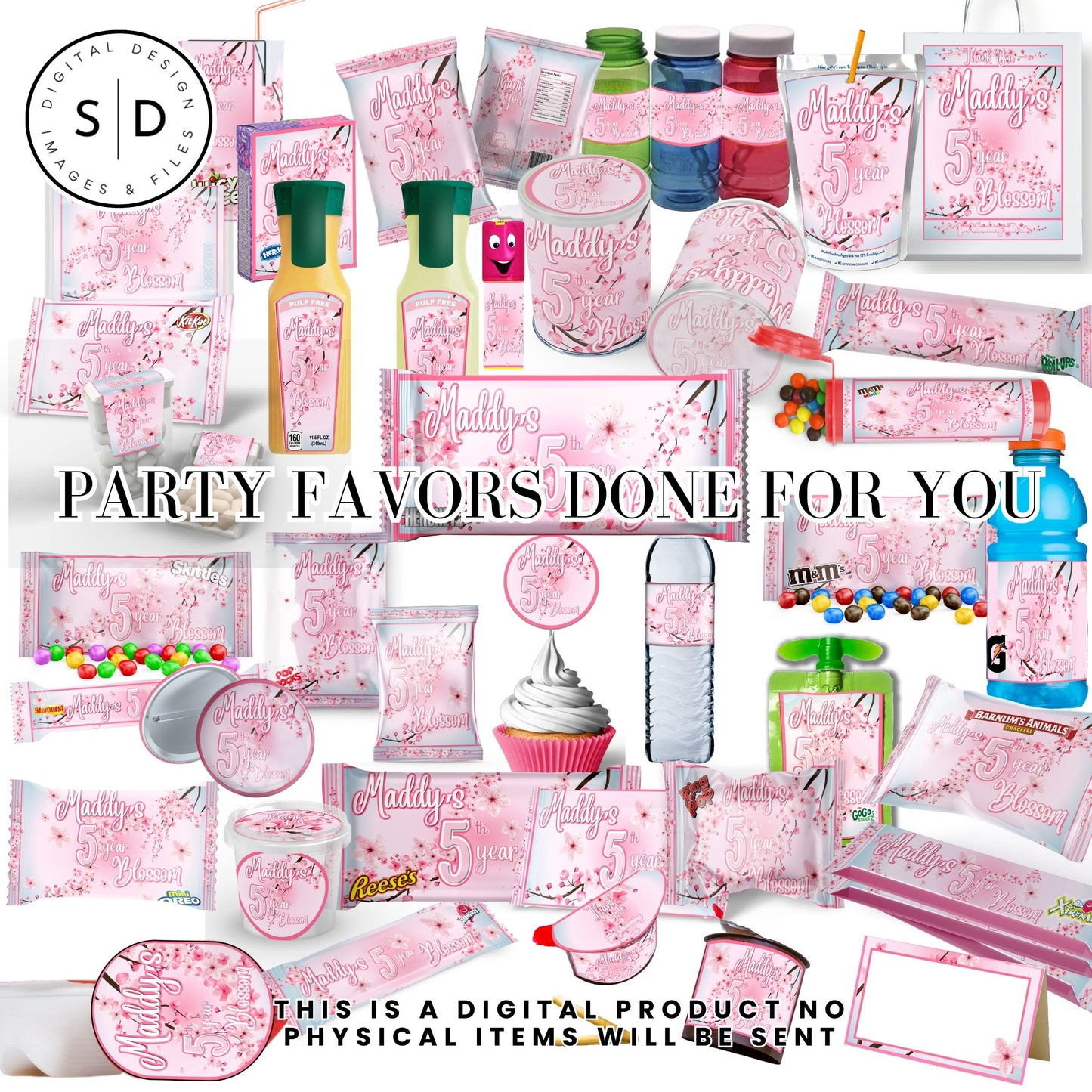 Cherry Blossom Party Printable Favor Designs DFY