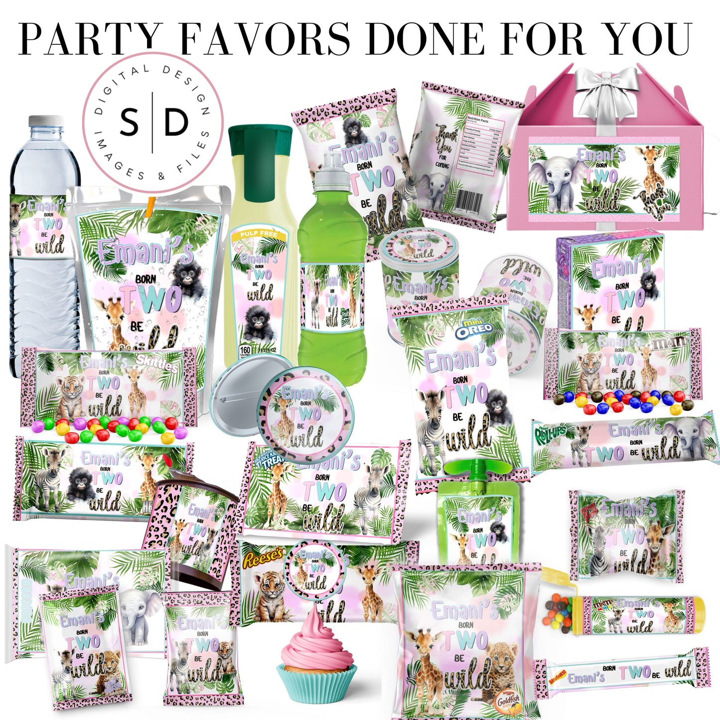 Born Two Be Wild Jungle Safari Birthday Party Favors DFY