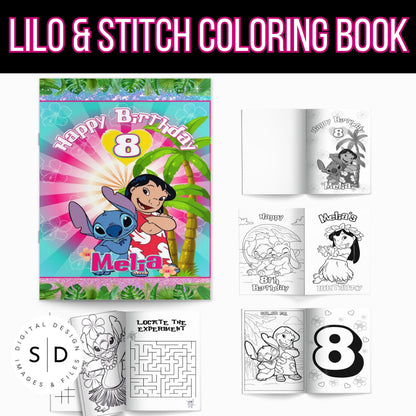 Lilo & Stitch Personalized Birthday Coloring Book Printable PDF DFY