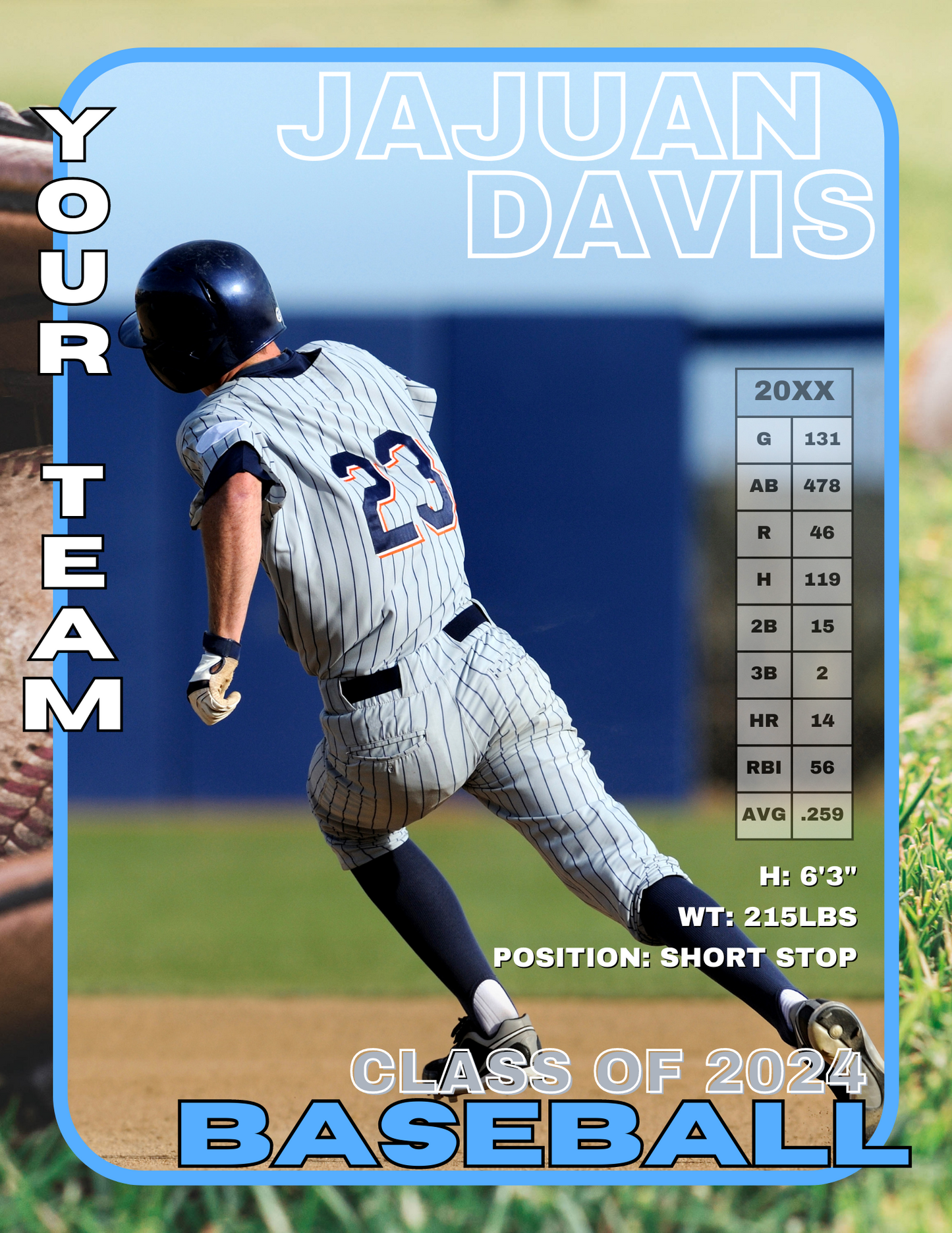 Baseball Player Trading Card Templates Bundle
