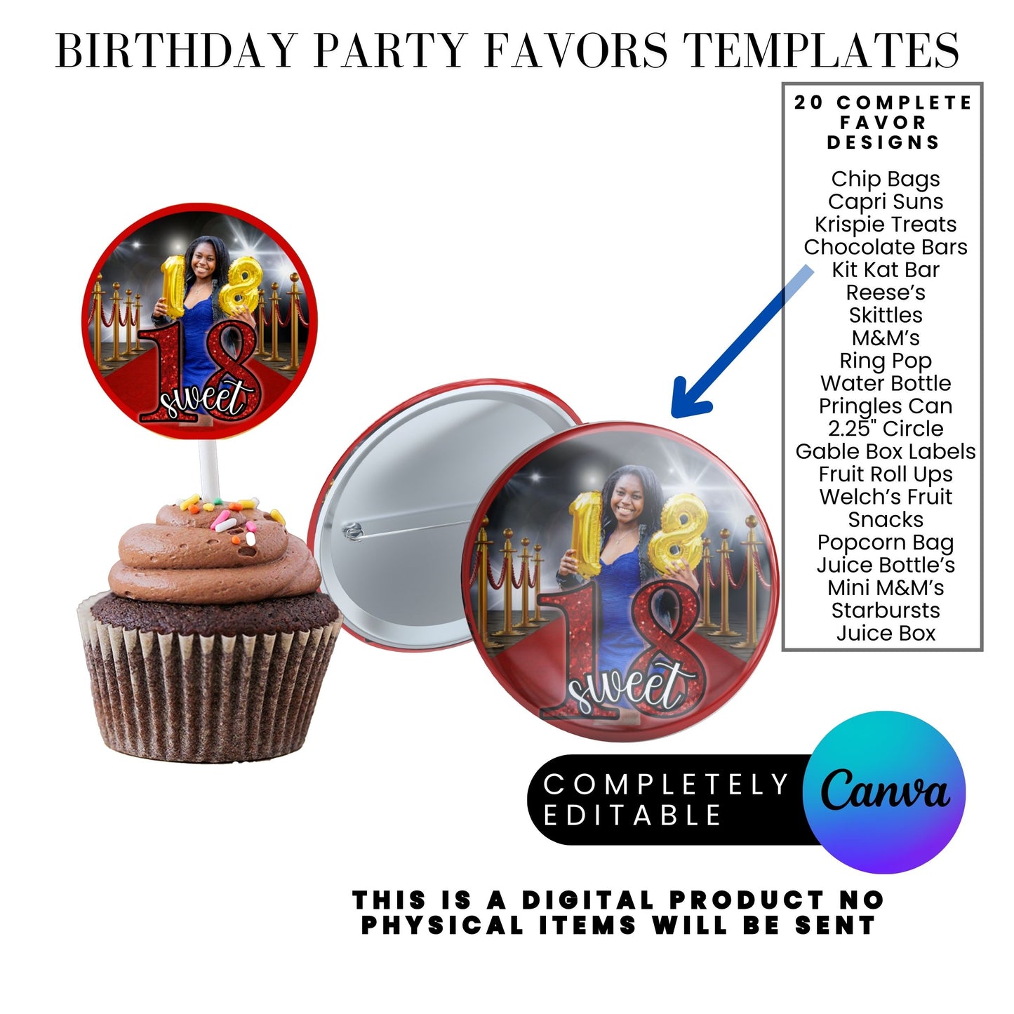 Hollywood Red Carpet Birthday Party Favors Templates Bundle
