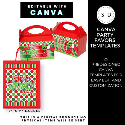 Merry Grinchmas Christmas Party Favors