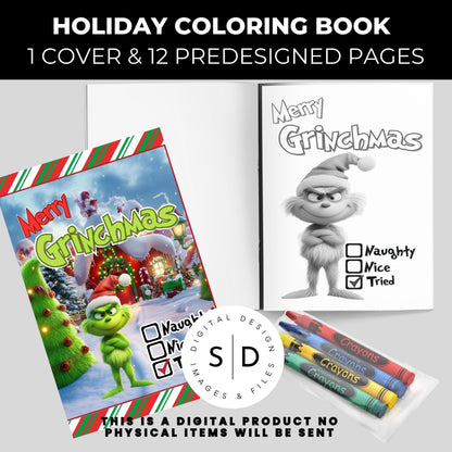 Merry Grinchmas Activity Coloring book