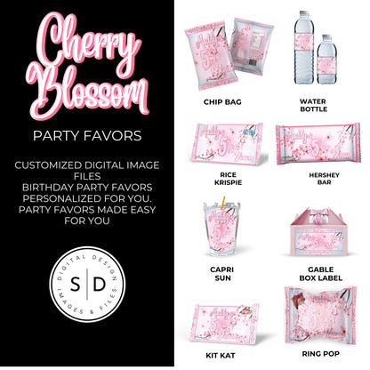 Cherry Blossom Party Printable Favor Designs DFY