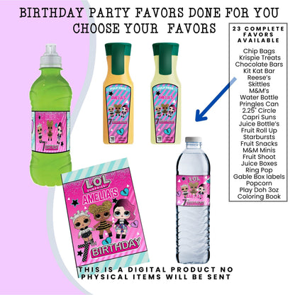 LOL Dolls Birthday Party Favors DFY