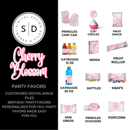 Cherry Blossom Party Printable Favor Designs DFY