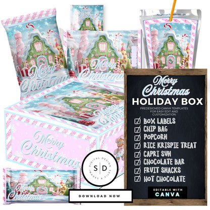 Merry Christmas Eve Gift Box - Gingerbread House Theme