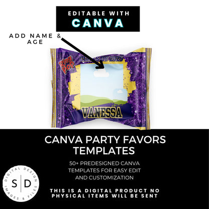 Congrats Class of 2025 – Purple & Yellow Graduation Party Favor Bundle