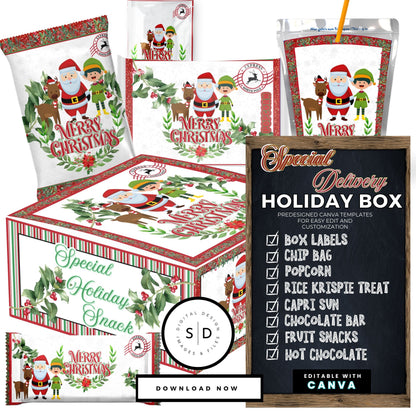 Santa Special Delivery Christmas Eve Gift Box Labels