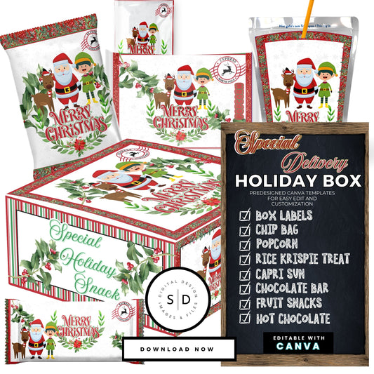 Santa Special Delivery Christmas Eve Gift Box Labels