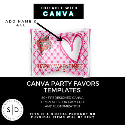 LOVE Valentines Party Favors Templates Bundle