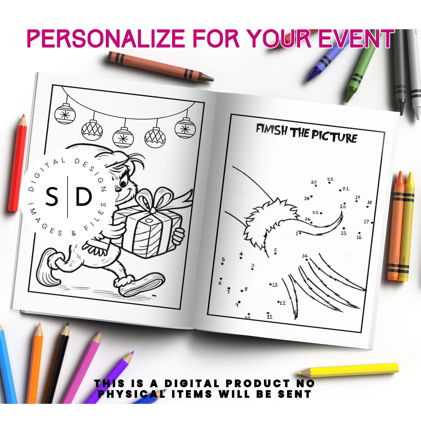 Merry Grinchmas Activity Coloring book