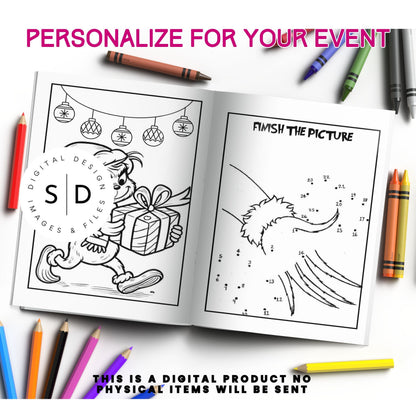 Merry Grinchmas Activity Coloring book