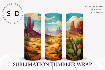 Arizona Landscape Sunset Tumbler Wrap Designs Bundle