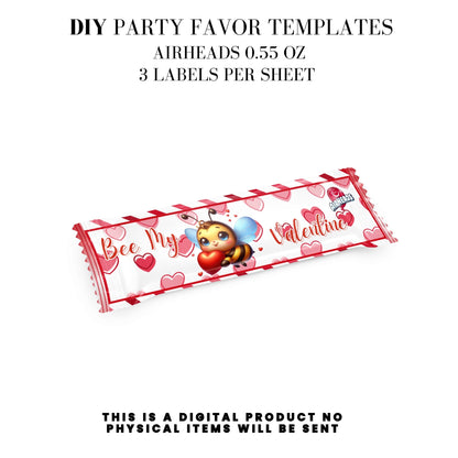 Bee My Valentine Party Favors Templates Bundle