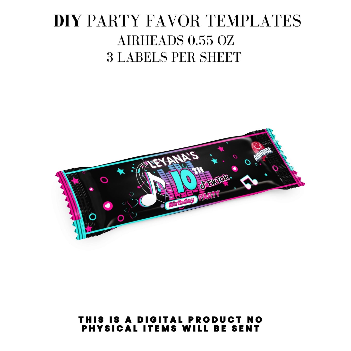 Tik Tok Social Media Party Printable Favor Designs DFY