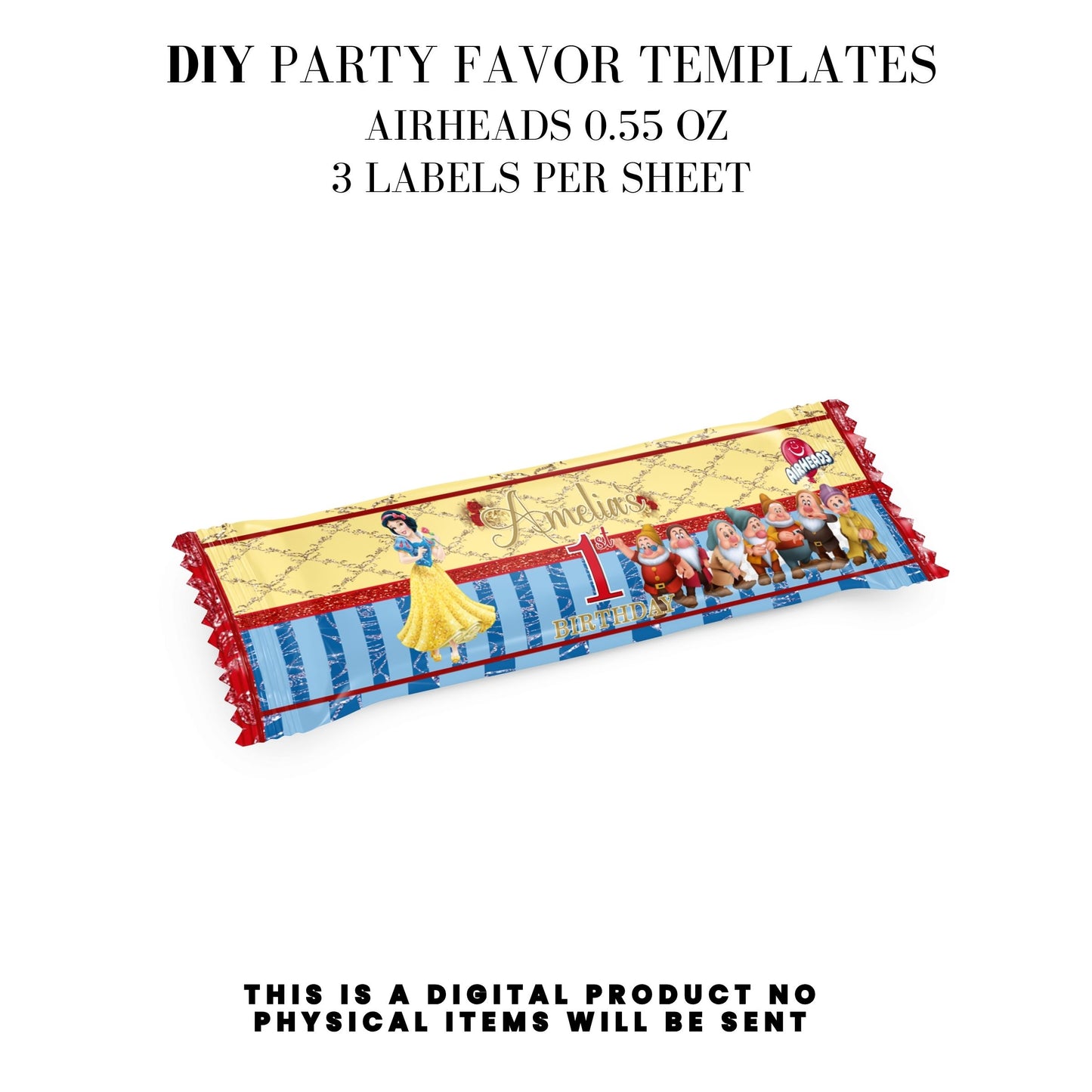 Snow White Party Favor Templates Bundle