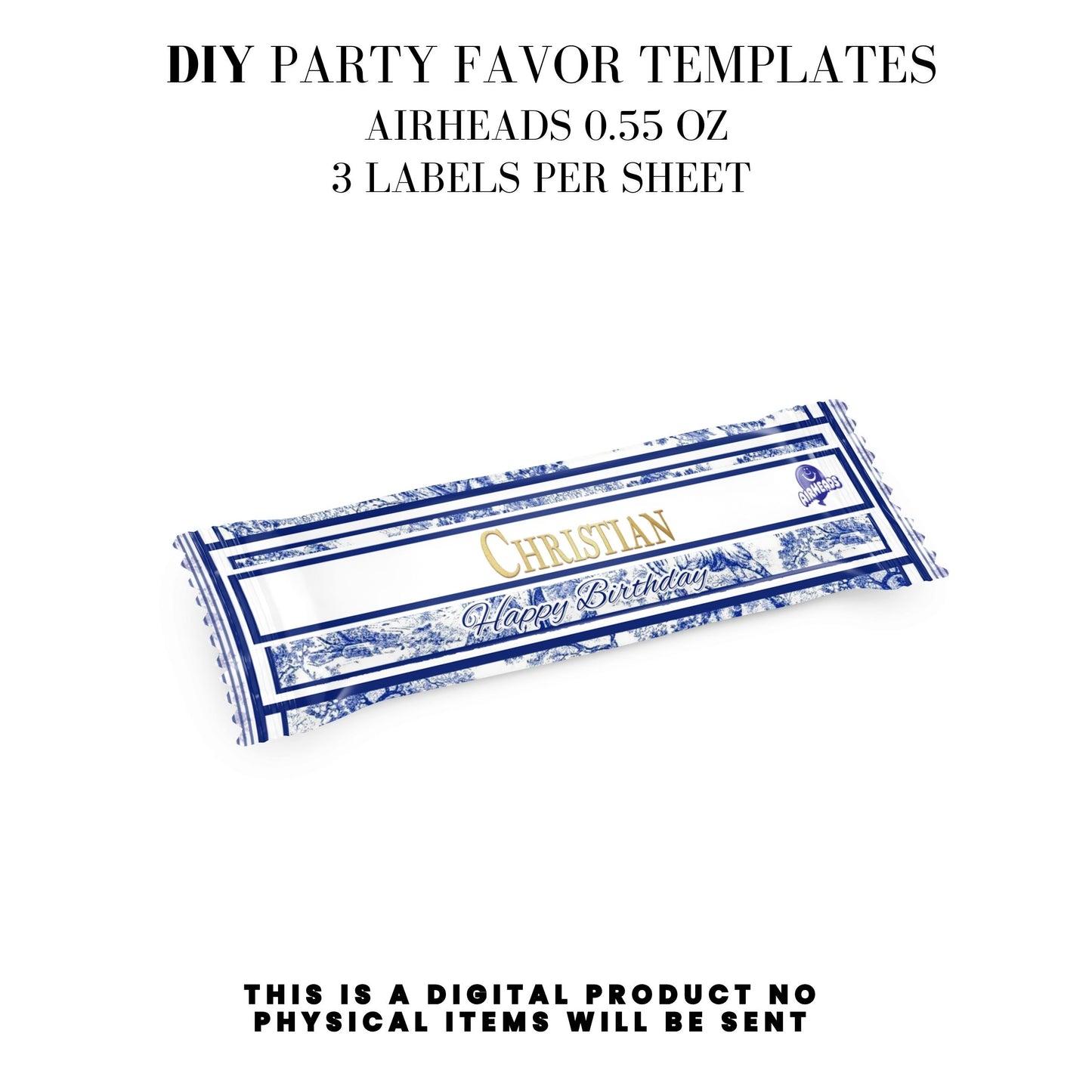 Classic Toile De Juoy Blue Party Printable Favor Designs DFY