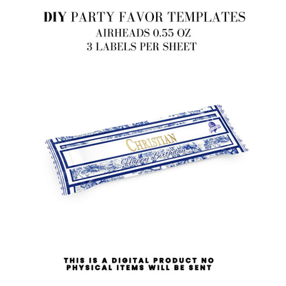 Classic Toile De Juoy Blue Party Printable Favor Designs DFY
