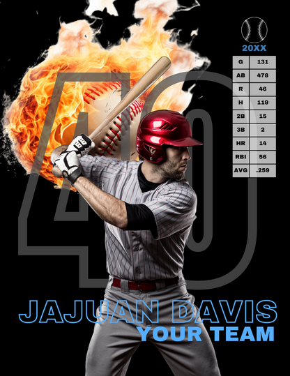 Baseball Player Trading Card Templates Bundle