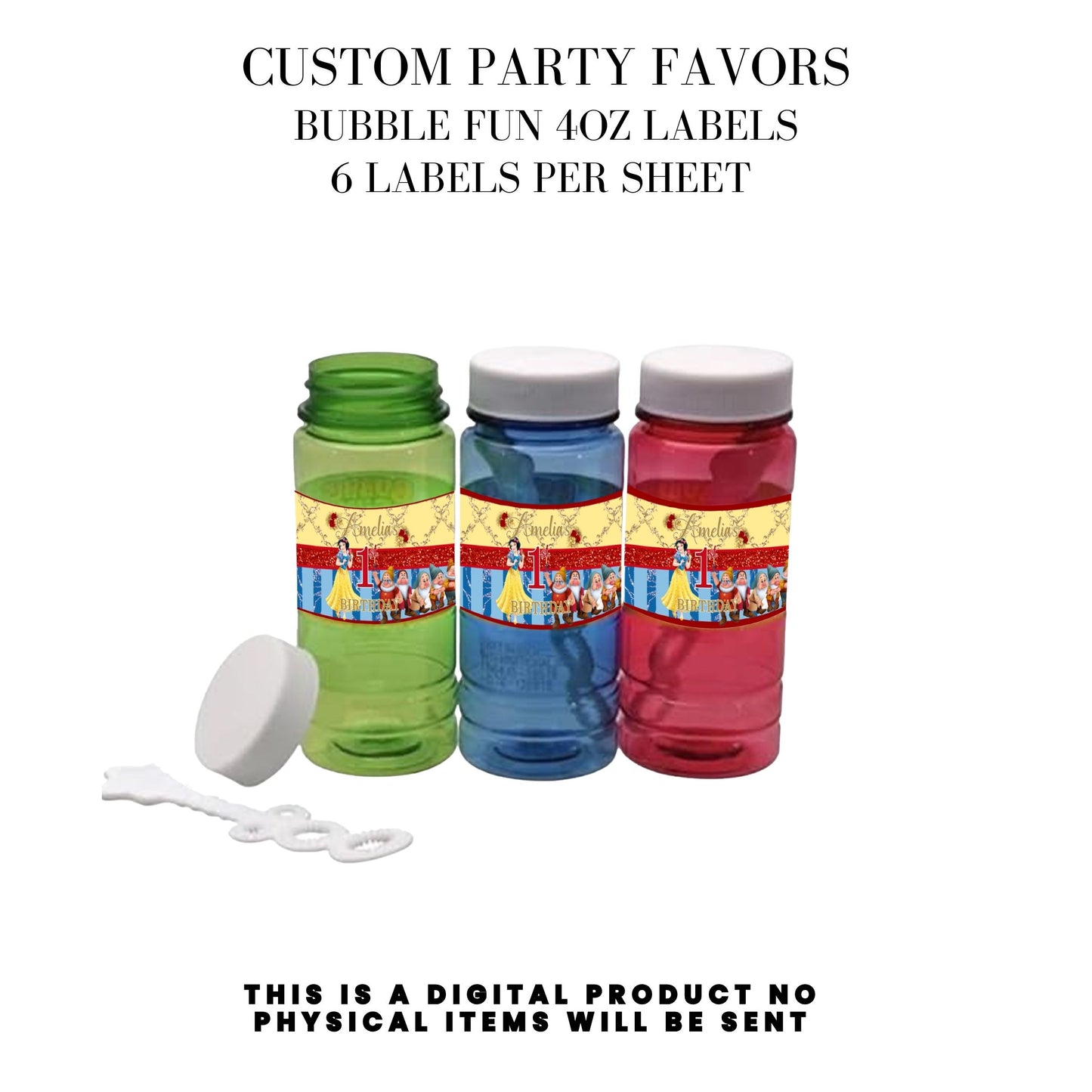 Snow White Party Favor Templates Bundle