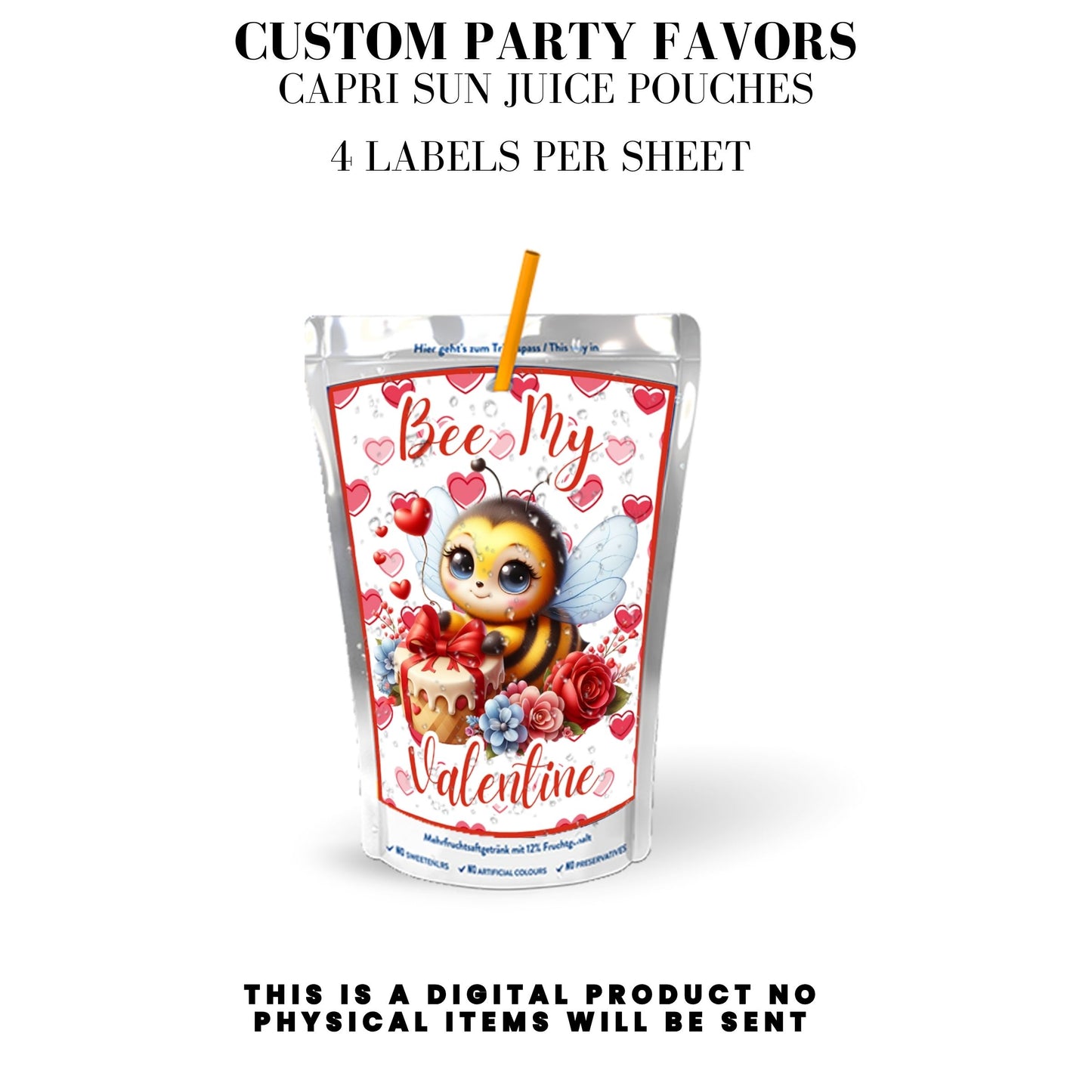 Bee My Valentine Party Favors Templates Bundle