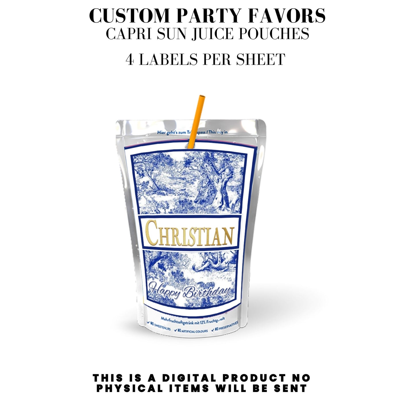 Classic Toile De Juoy Blue Party Printable Favor Designs DFY