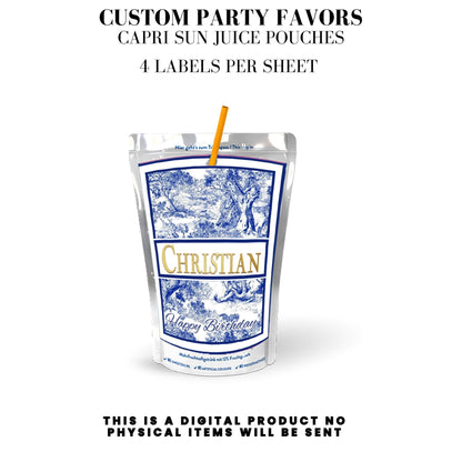 Classic Toile De Juoy Blue Party Printable Favor Designs DFY
