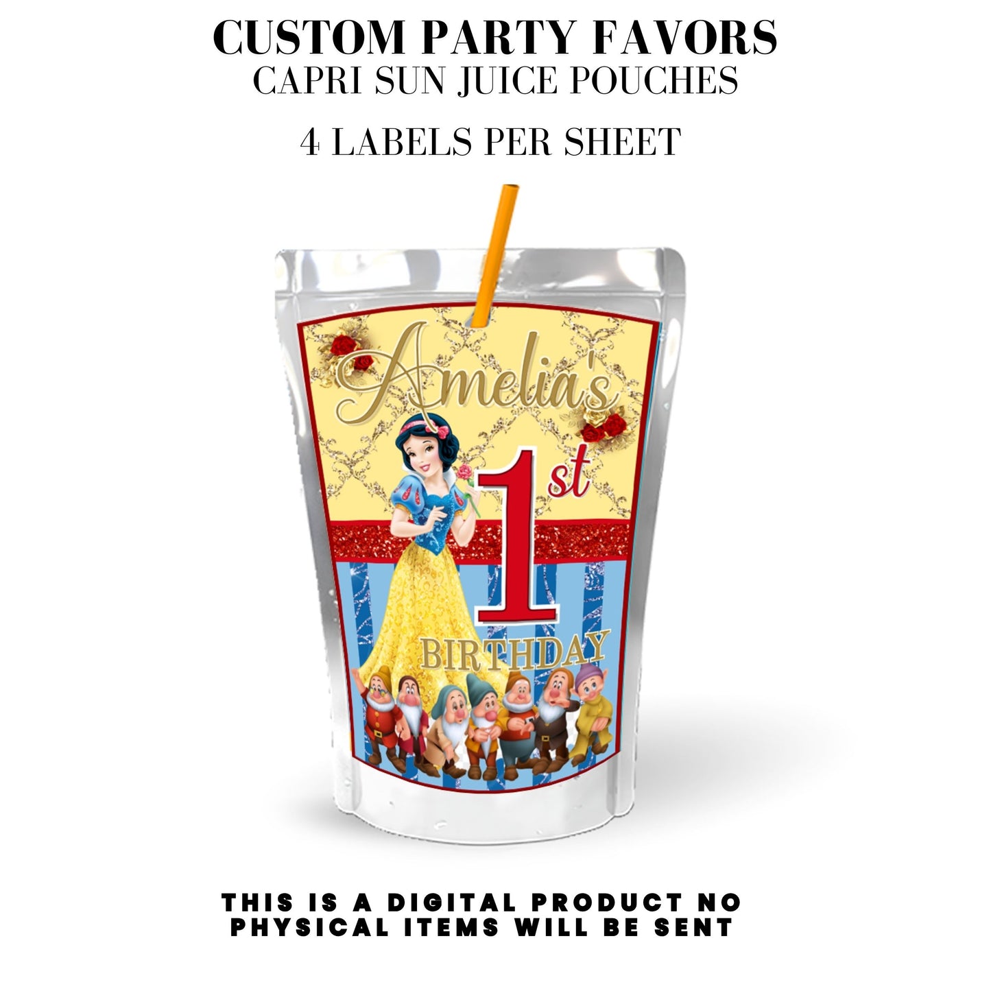 Snow White Party Favor Templates Bundle