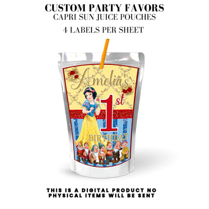 Snow White Party Favor Templates Bundle