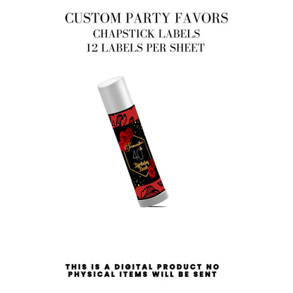 Red Roses & Black Lace Party Favors DFY