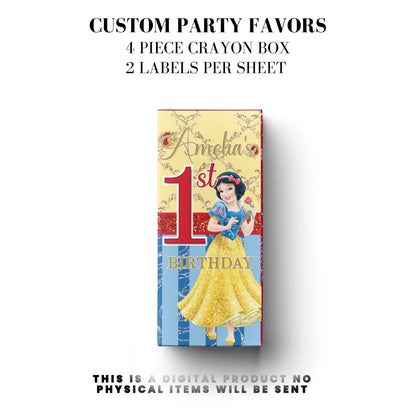 Snow White Party Favor Templates Bundle