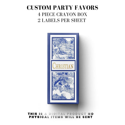 Classic Toile De Juoy Blue Party Printable Favor Designs DFY