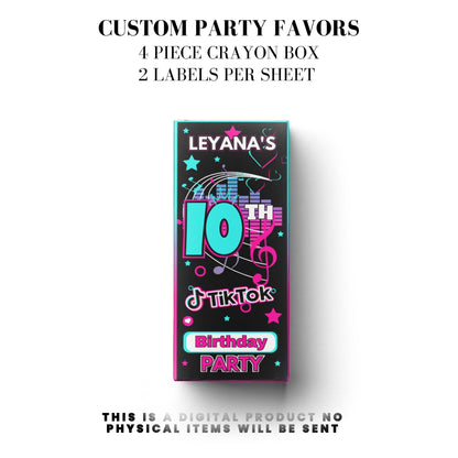 Tik Tok Social Media Party Printable Favor Designs DFY