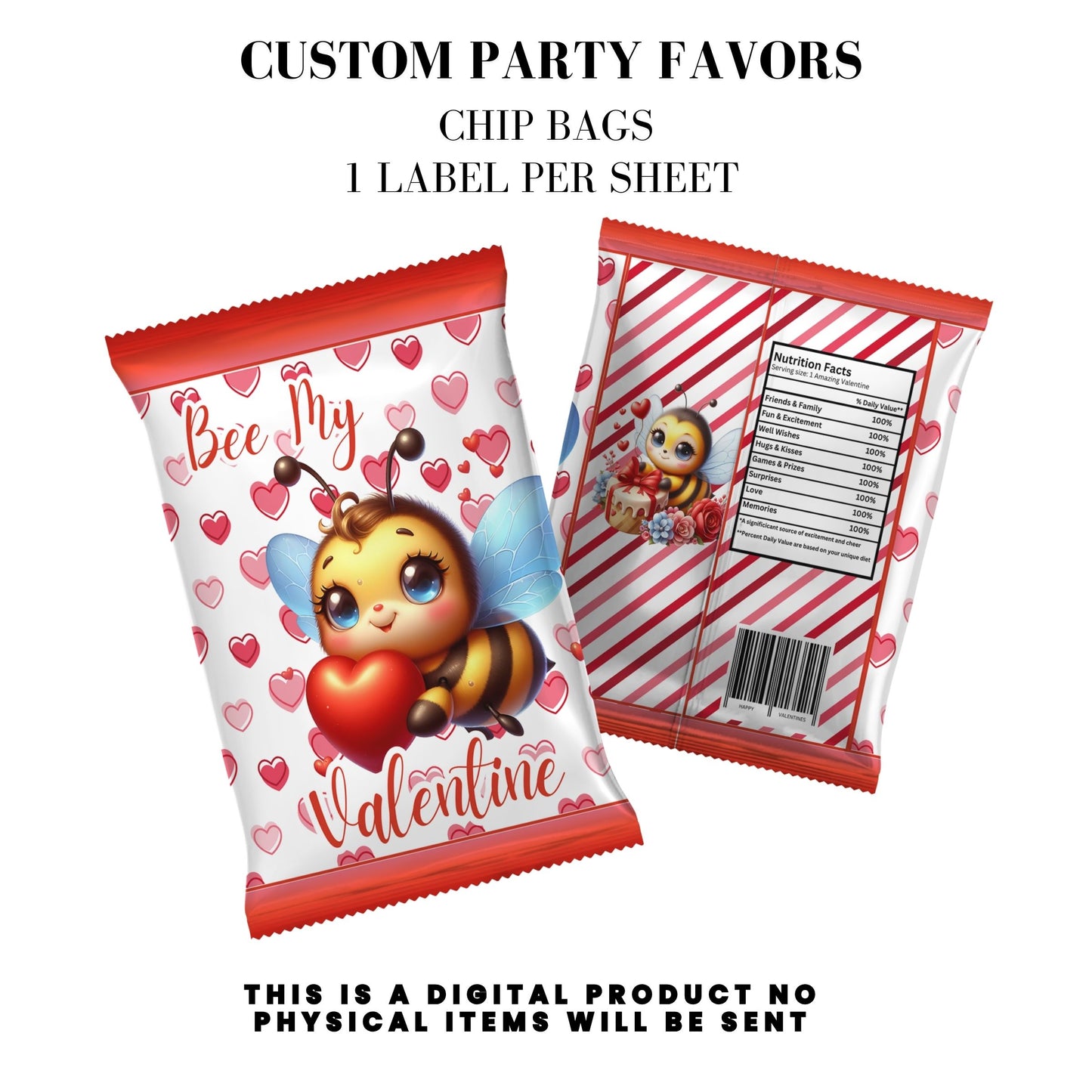 Bee My Valentine Party Favors Templates Bundle