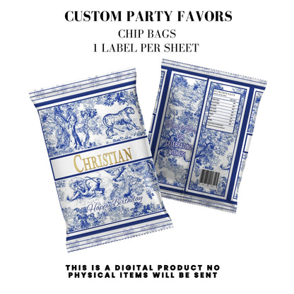Classic Toile De Juoy Blue Party Printable Favor Designs DFY