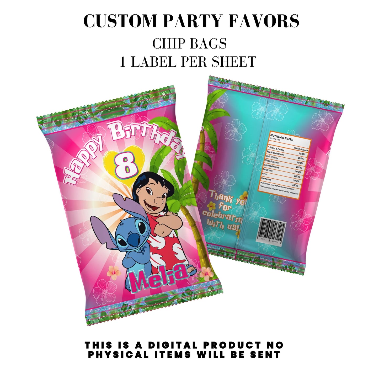 Lilo & Stitch Birthday Party DFY Favor Bundle
